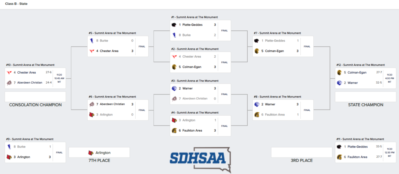 Final Day Of South Dakota High School Volleyball, Two Teams Playing For ...